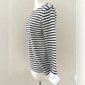 J.Crew Breton Striped Boatneck w/ Cuffs Navy/White EUC Size L
